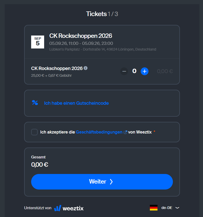 weeztix Tickets jetzt auch online bestellbar